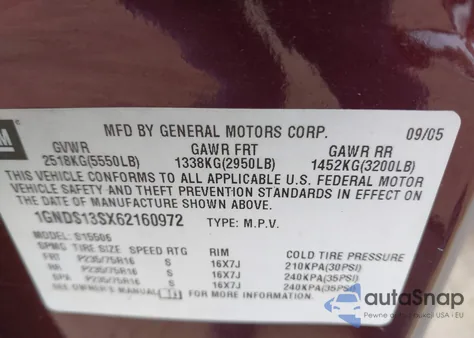 2006 Chevrolet Trailblazer Ls from USA, damaged, VIN 1GNDS13SX62160972